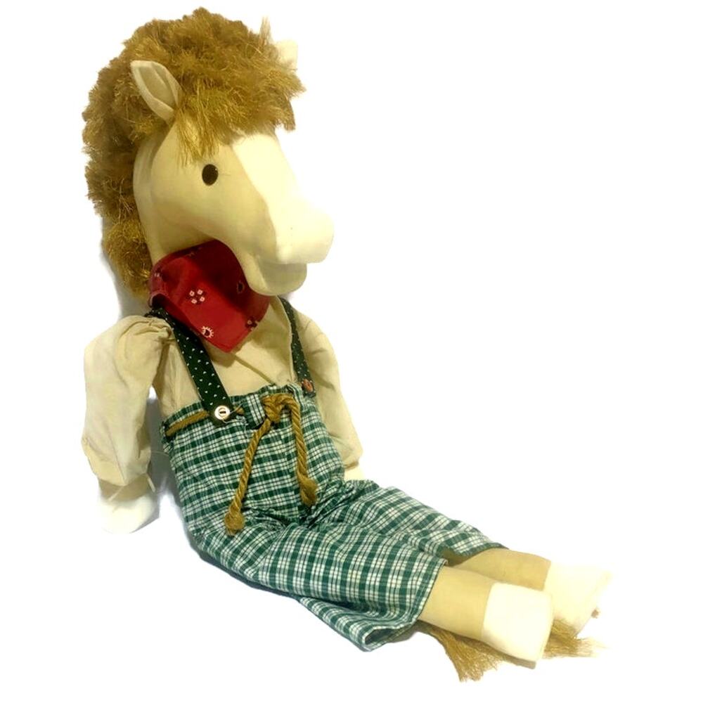 Paul A. Mino Horse Plush Kinfolk Maplewood Stuffed Animal Straw Hair 28" w/COA